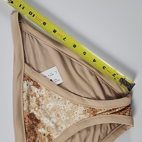 ⭐️3/ $30⭐️ Aerie Floral Bikini Bottom Tan Brown Size M - Picture 7 of 8